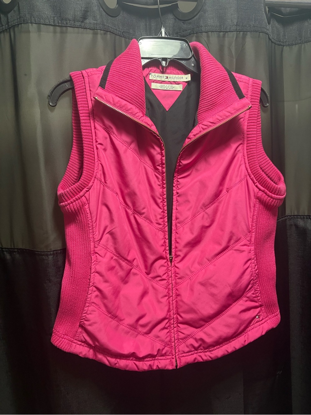 Tommy Hilfiger Hot Pink Quilted Sleeveless Vest